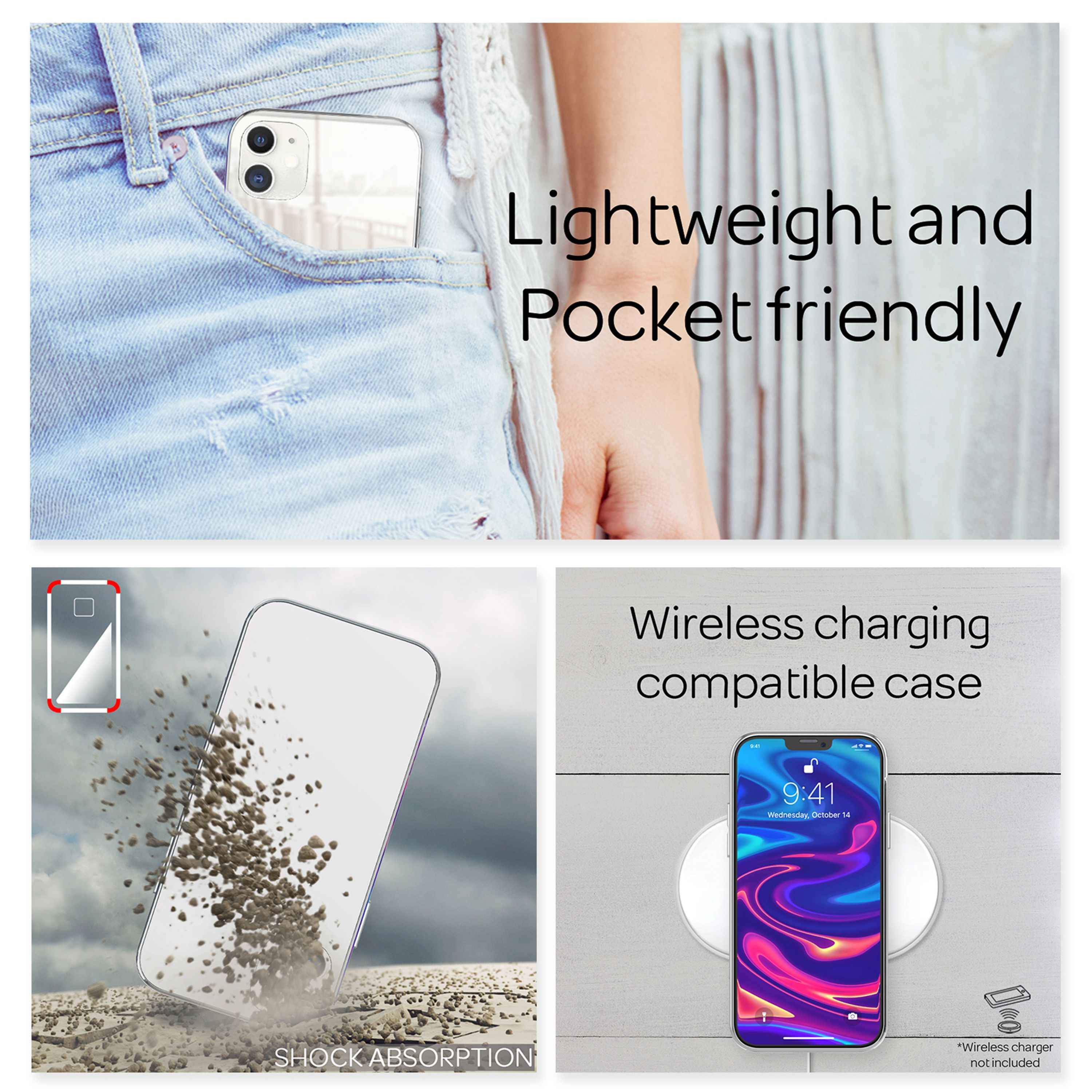 NALIA Spiegel Hart Glas Hülle für  iPhone 12 Mini, Mirror Schutz Case Bumper