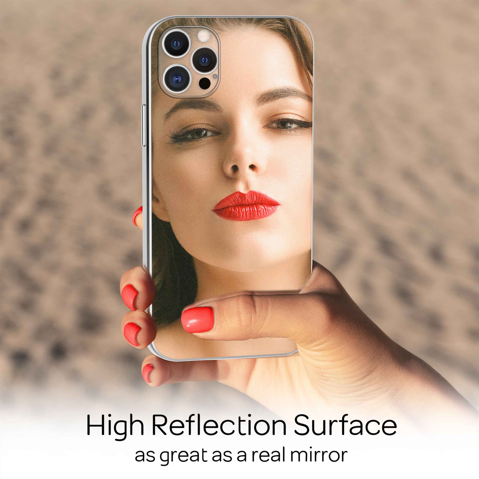 NALIA Spiegel Hartglas Hülle für iPhone 12 Pro Max, Mirror Hard-Case Bumper