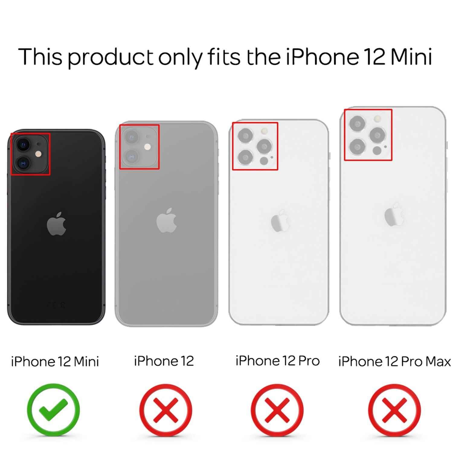 NALIA Marmor Case für iPhone 12 mini, 9H Glas Cover Handy Hülle Schutz Kratzfest