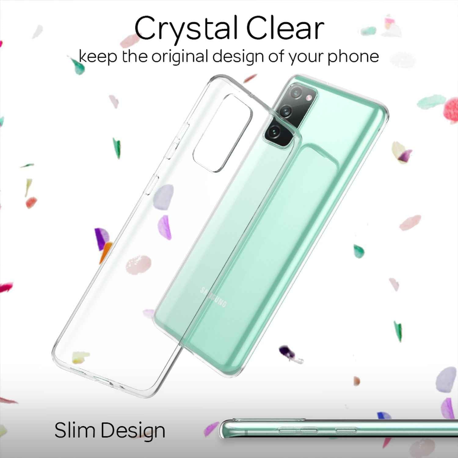NALIA Handy Hülle für Samsung Galaxy S20 FE, Transparent Silikon Cover Case Etui