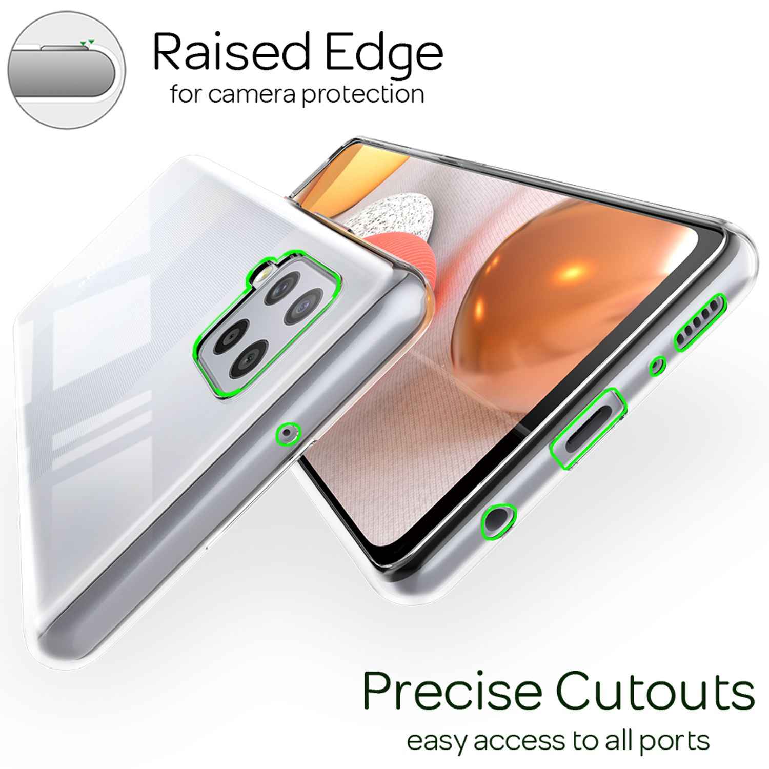 NALIA Klare Handy Hülle für Samsung Galaxy A42 5G, Slim Case Schutz Tasche Cover