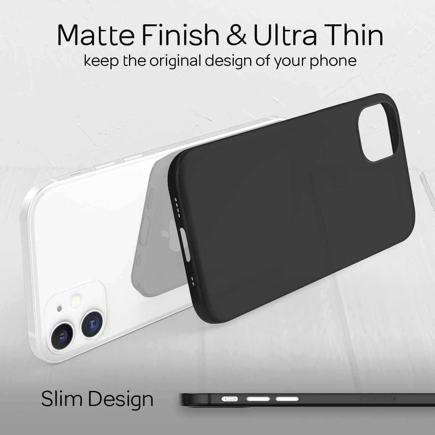 NALIA Extra Dünn Hard Case für iPhone 12 Mini, Ultra Slim Handy Hülle Cover Etui