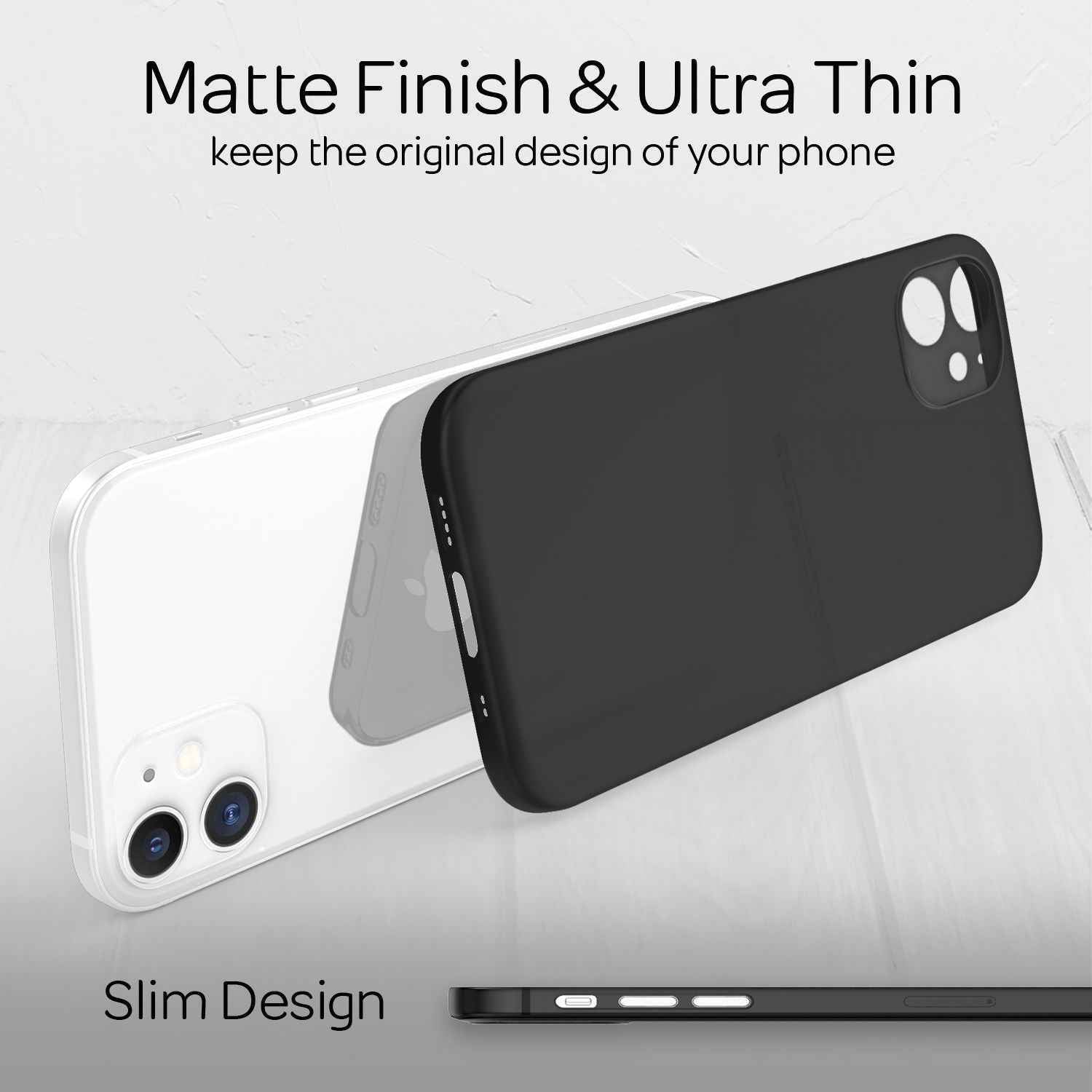NALIA Extra Dünn Hard Case für iPhone 12 Mini, Ultra Slim Handy Hülle Cover Etui