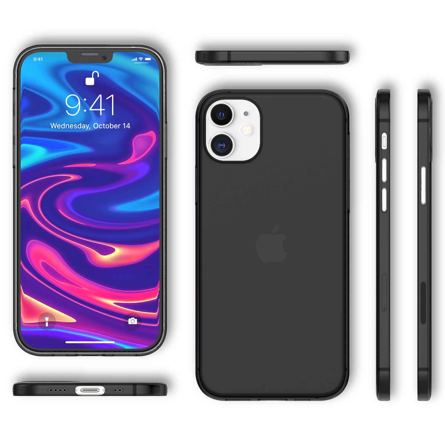 NALIA Extra Dünn Hard Case für iPhone 12 Mini, Ultra Slim Handy Hülle Cover Etui
