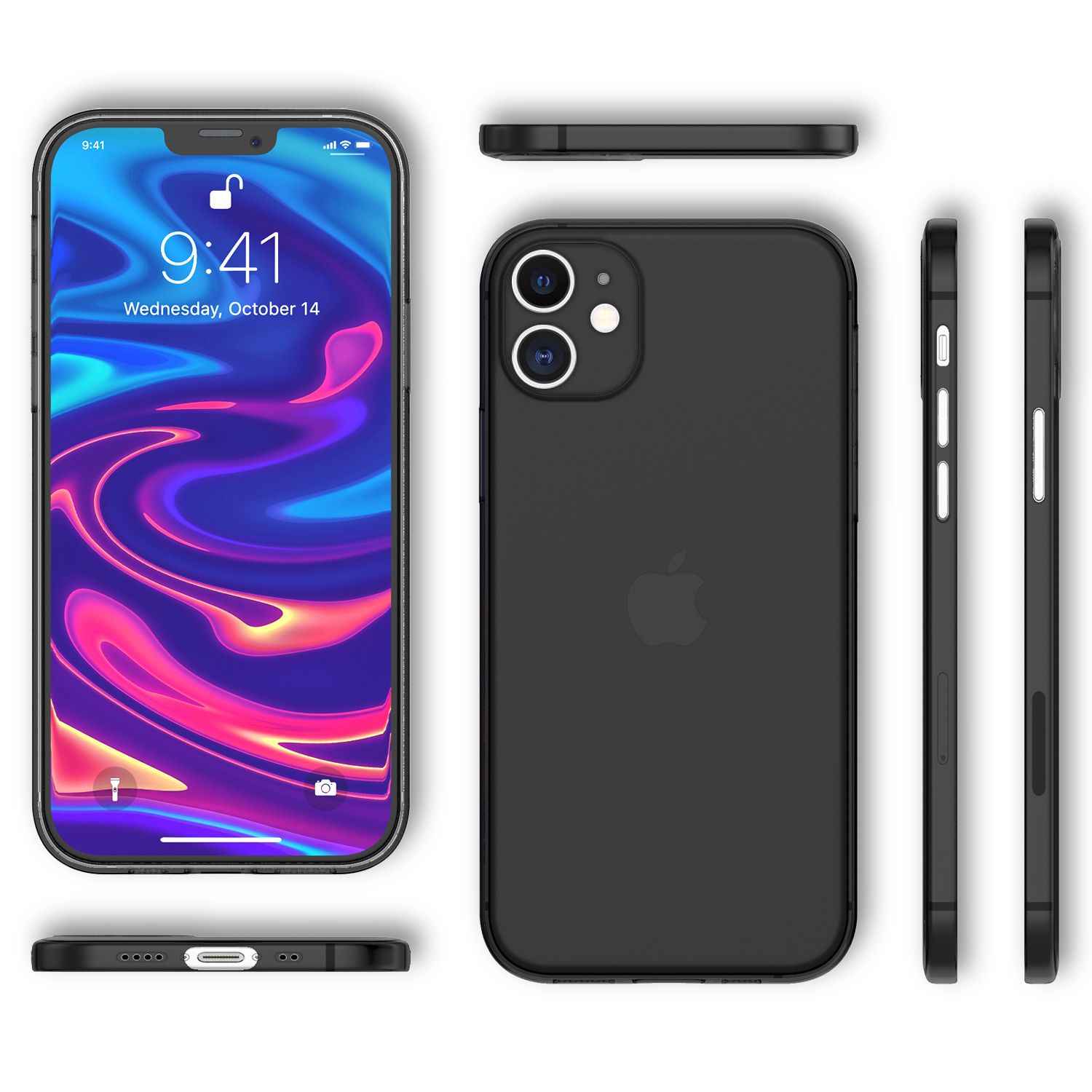 NALIA Extra Dünn Hard Case für iPhone 12 Mini, Ultra Slim Handy Hülle Cover Etui
