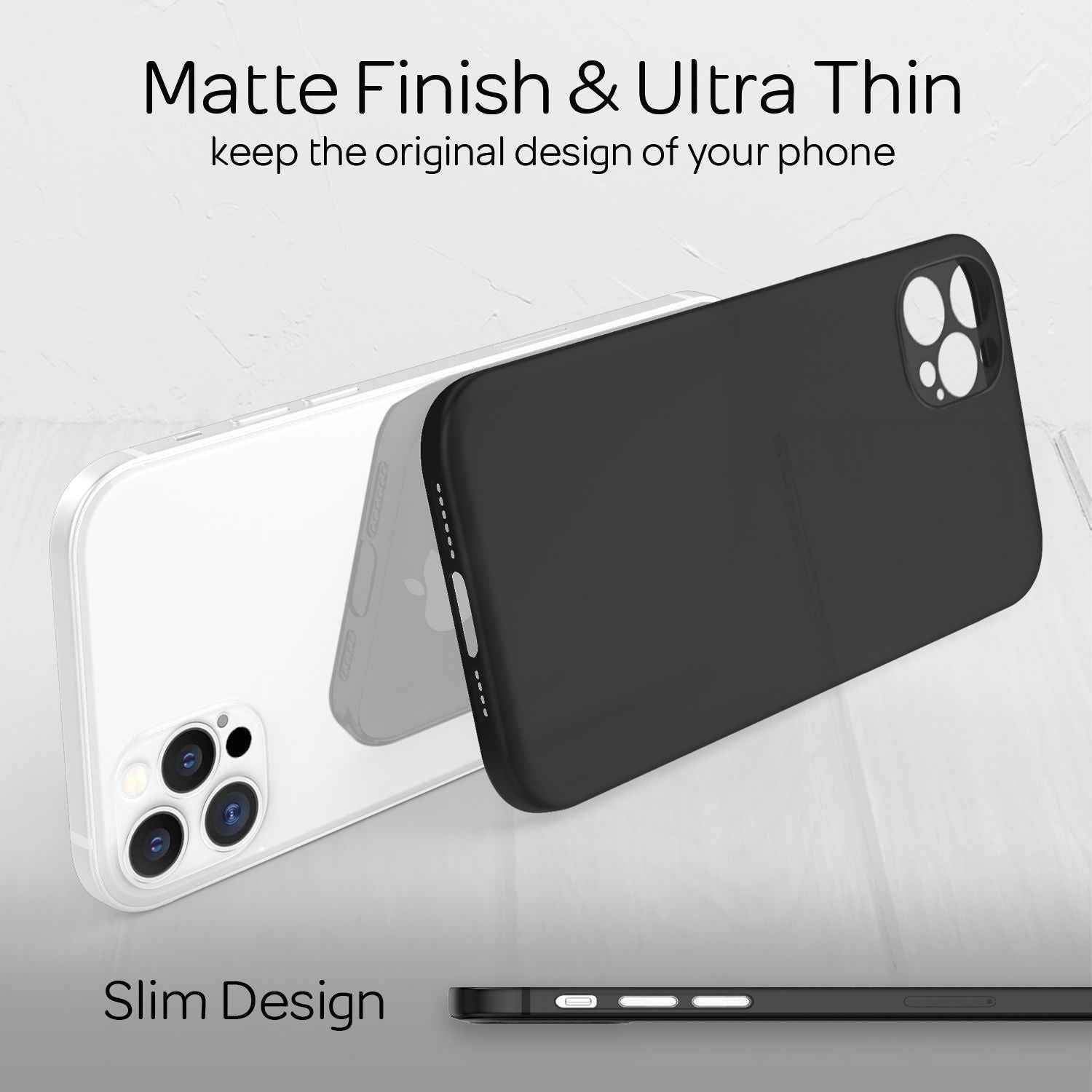 NALIA Extra Dünn Hard Case für iPhone 12 Pro, Ultra Slim Handy Hülle