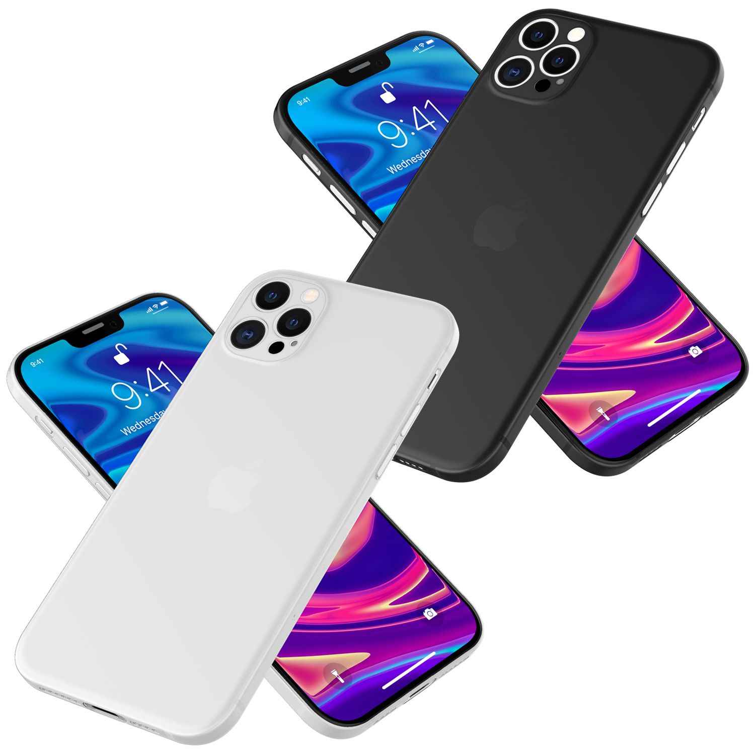 NALIA Extra Dünn Hard Case für iPhone 12 Pro, Ultra Slim Handy Hülle