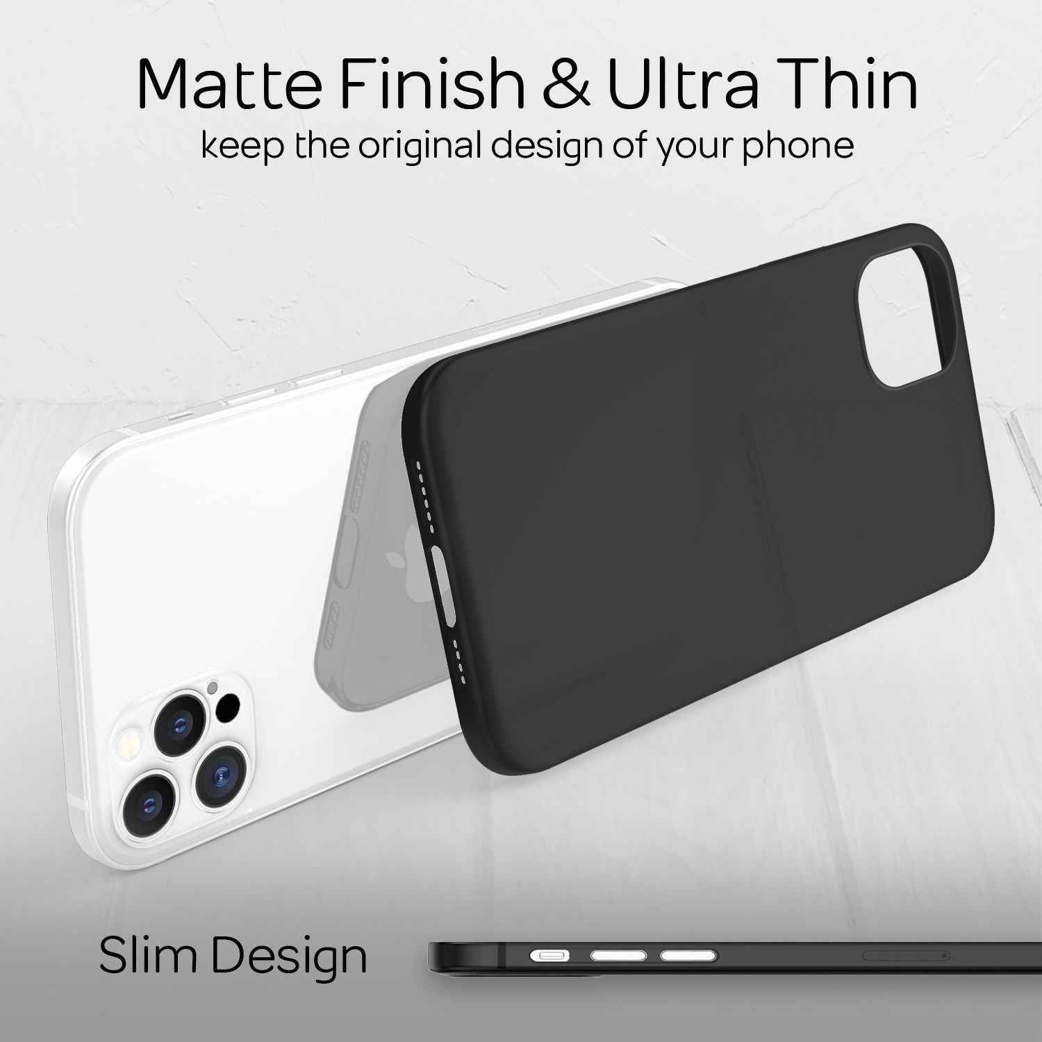 NALIA Extra Dünn Hard Case für iPhone 12 Pro Max, Ultra Slim Handy Hülle Cover