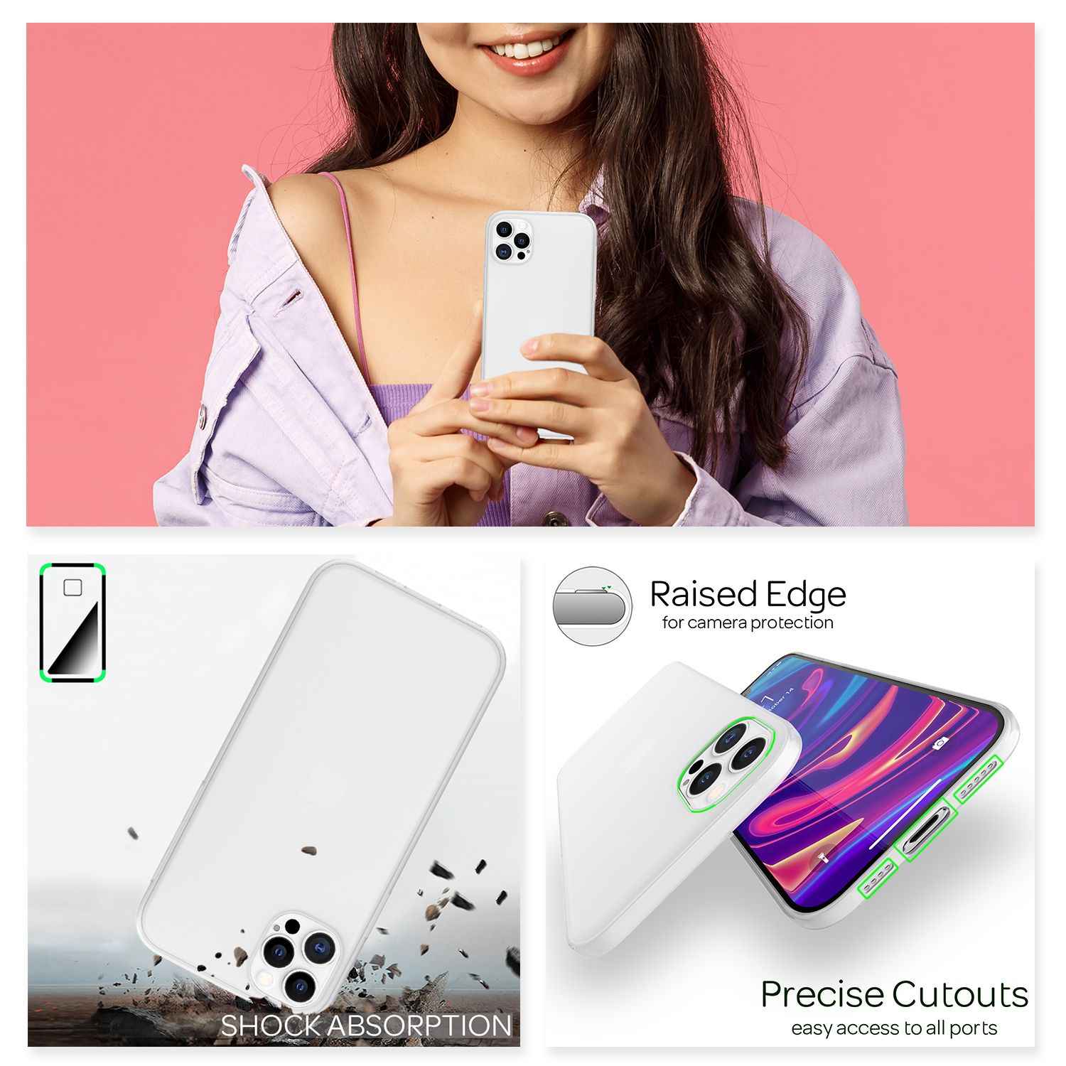 NALIA Extra Dünn Hard Case für iPhone 12 Pro Max, Ultra Slim Handy Hülle Cover
