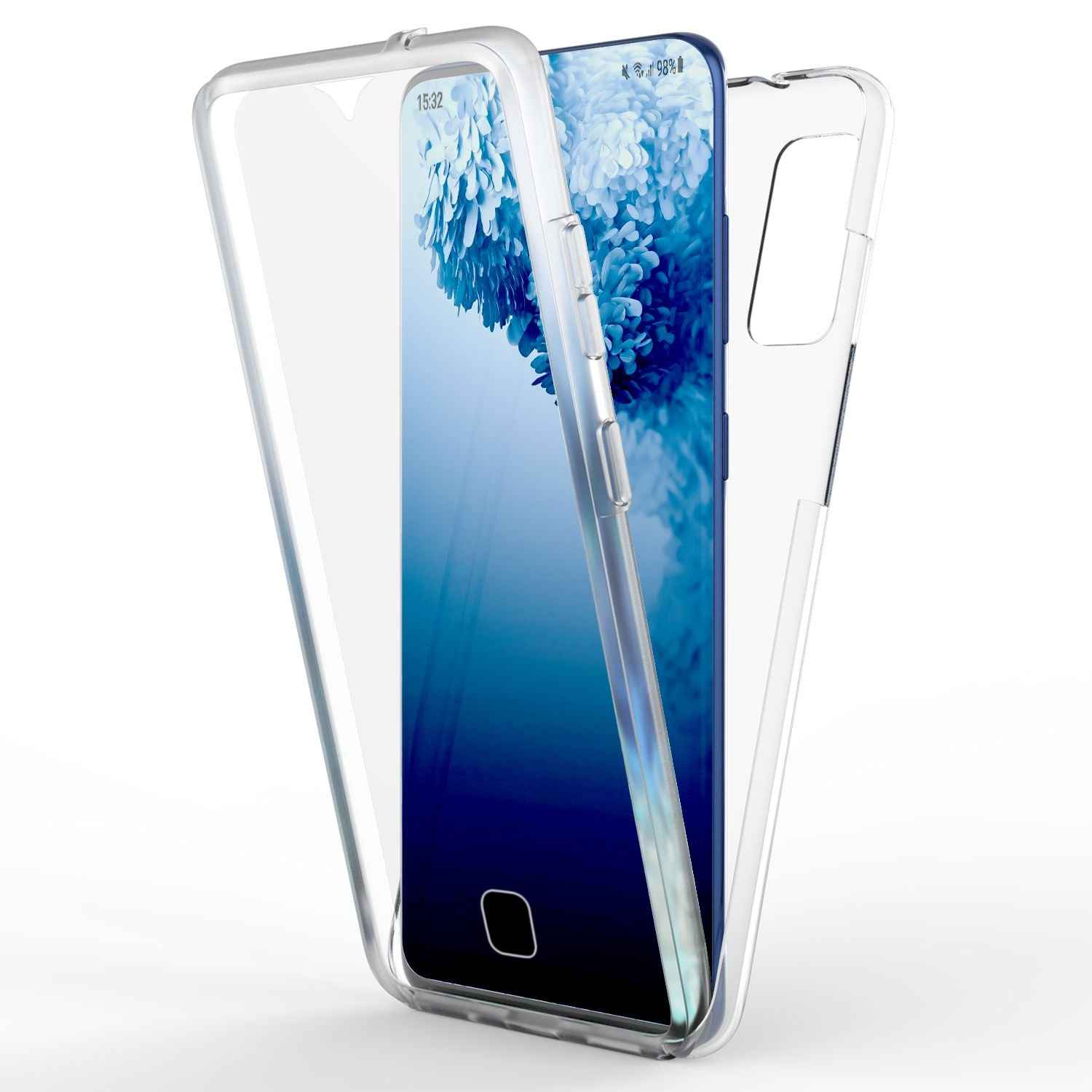 NALIA 360° Handy Hülle für Samsung Galaxy S20 FE, Clear Case Schutz Cover Etui