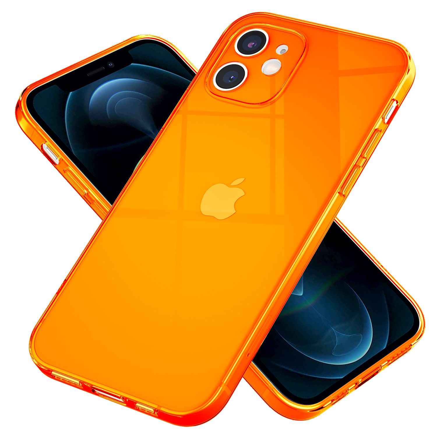 NALIA Klare Neon Handy Hülle für iPhone 12 Mini, Bunt Durchsichtig Cover Case