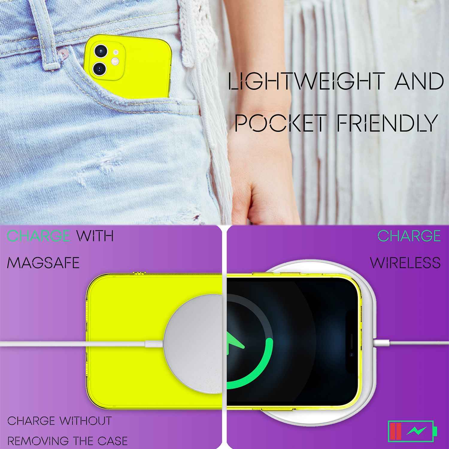 NALIA Klare Neon Handy Hülle für iPhone 12 Mini, Bunt Durchsichtig Cover Case