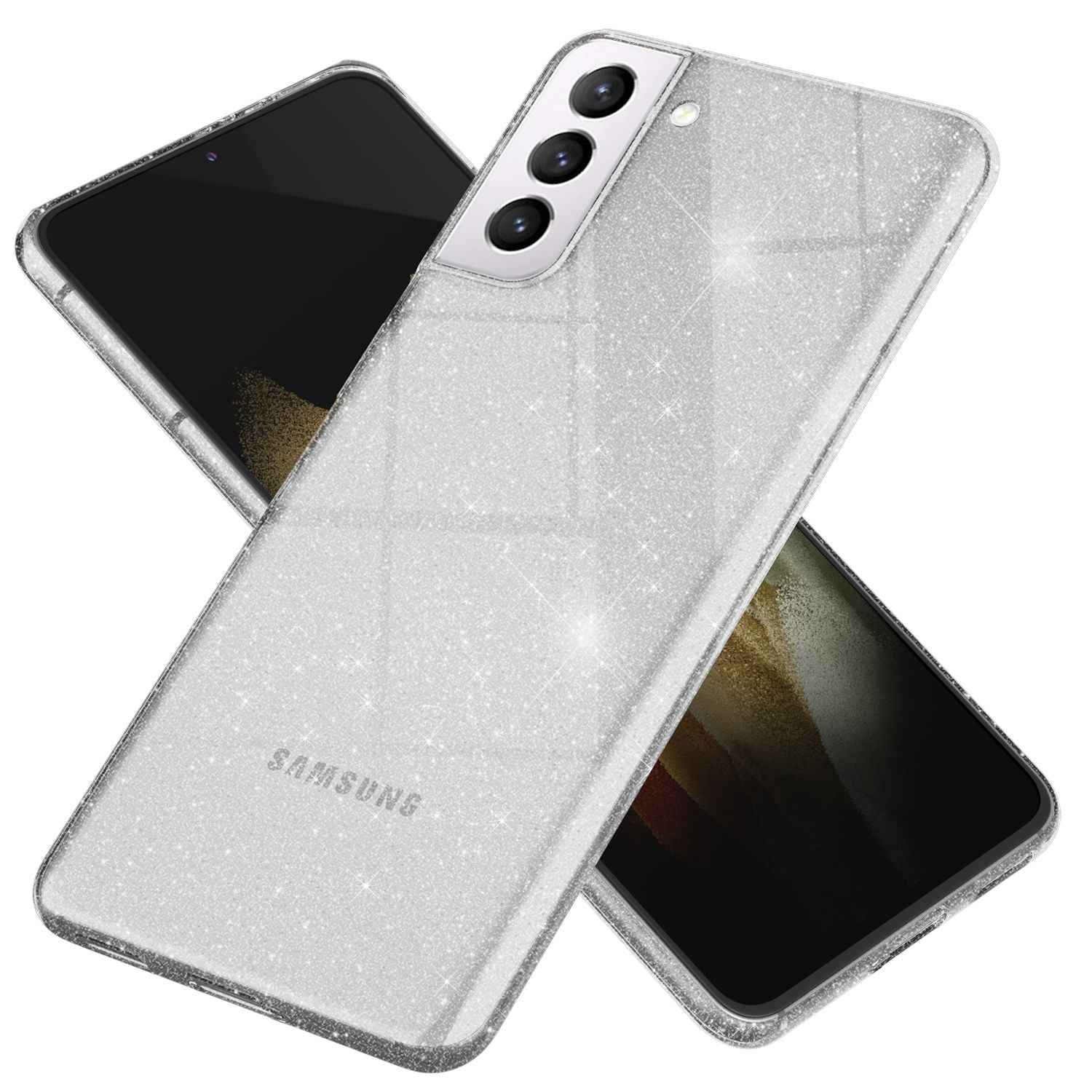 NALIA Glitzer Handy Hülle für Samsung Galaxy S21 Plus, Glitzer Handyhülle Cover Schutz