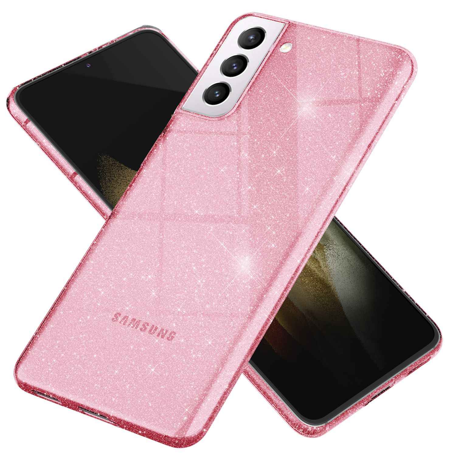 NALIA Glitzer Handy Hülle für Samsung Galaxy S21 Plus, Glitzer Handyhülle Cover Schutz