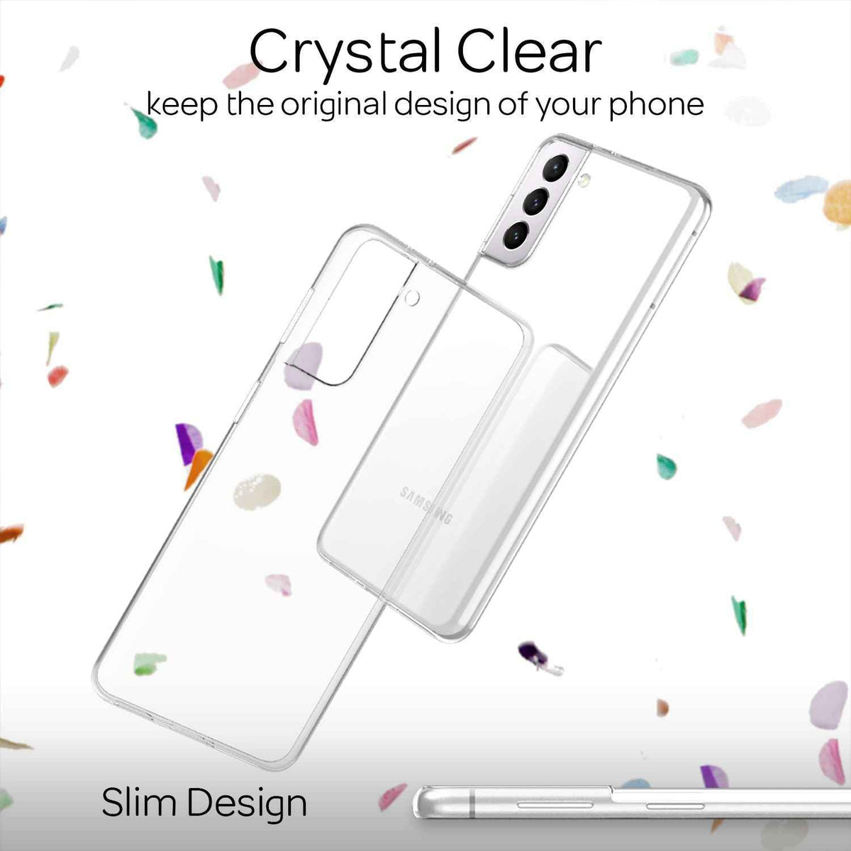 NALIA Handy Hülle für Samsung Galaxy S21, Durchsichtiger Silikon Schutz Bumper