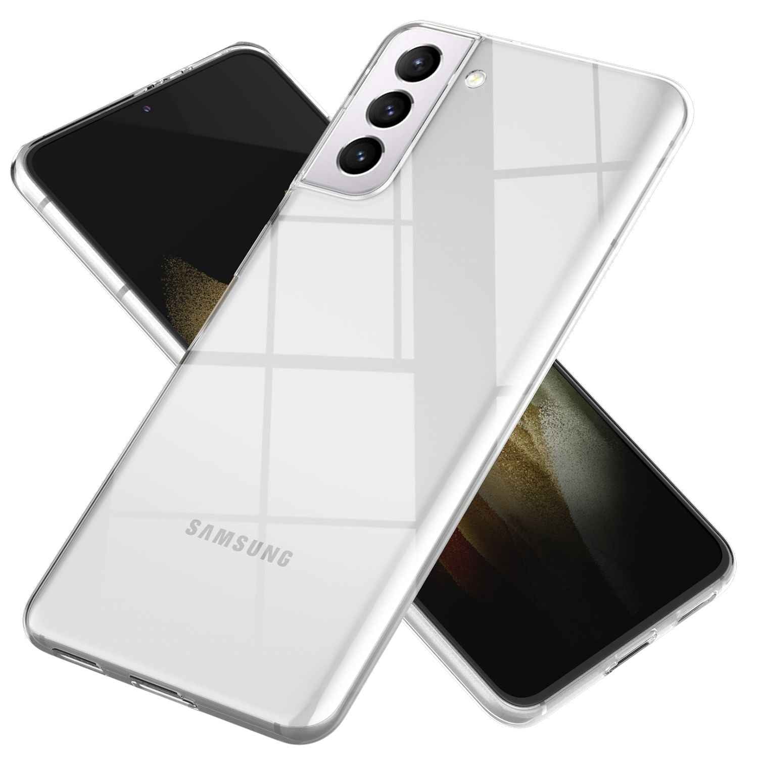 NALIA Klare Handy Hülle für Samsung Galaxy S21 Plus, Silikon Case Schutz Cover