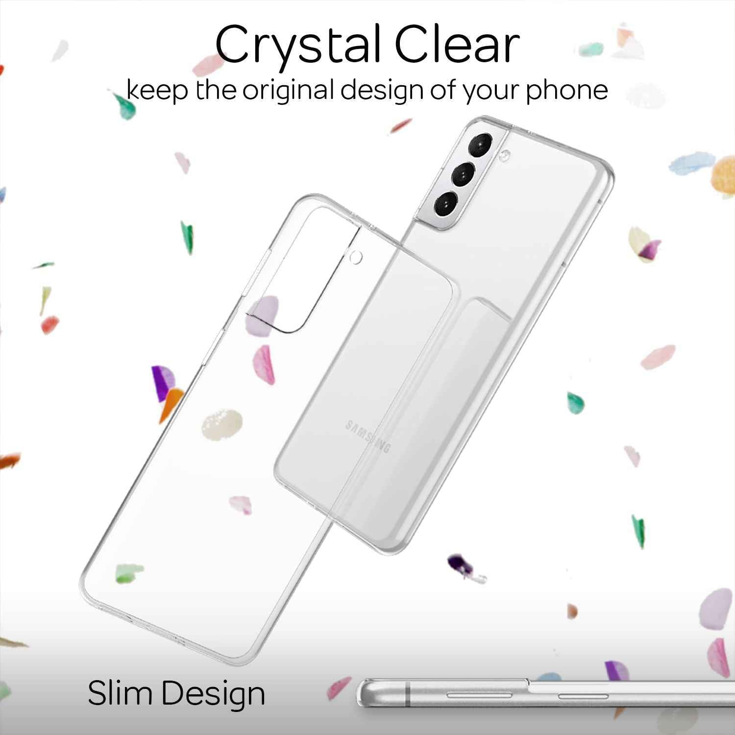 NALIA Klare Handy Hülle für Samsung Galaxy S21 Plus, Silikon Case Schutz Cover