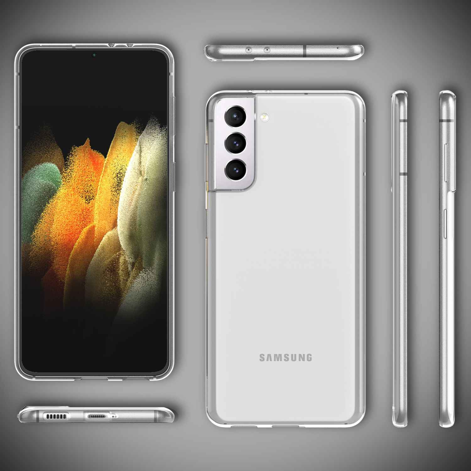 NALIA Klare Handy Hülle für Samsung Galaxy S21 Plus, Silikon Case Schutz Cover