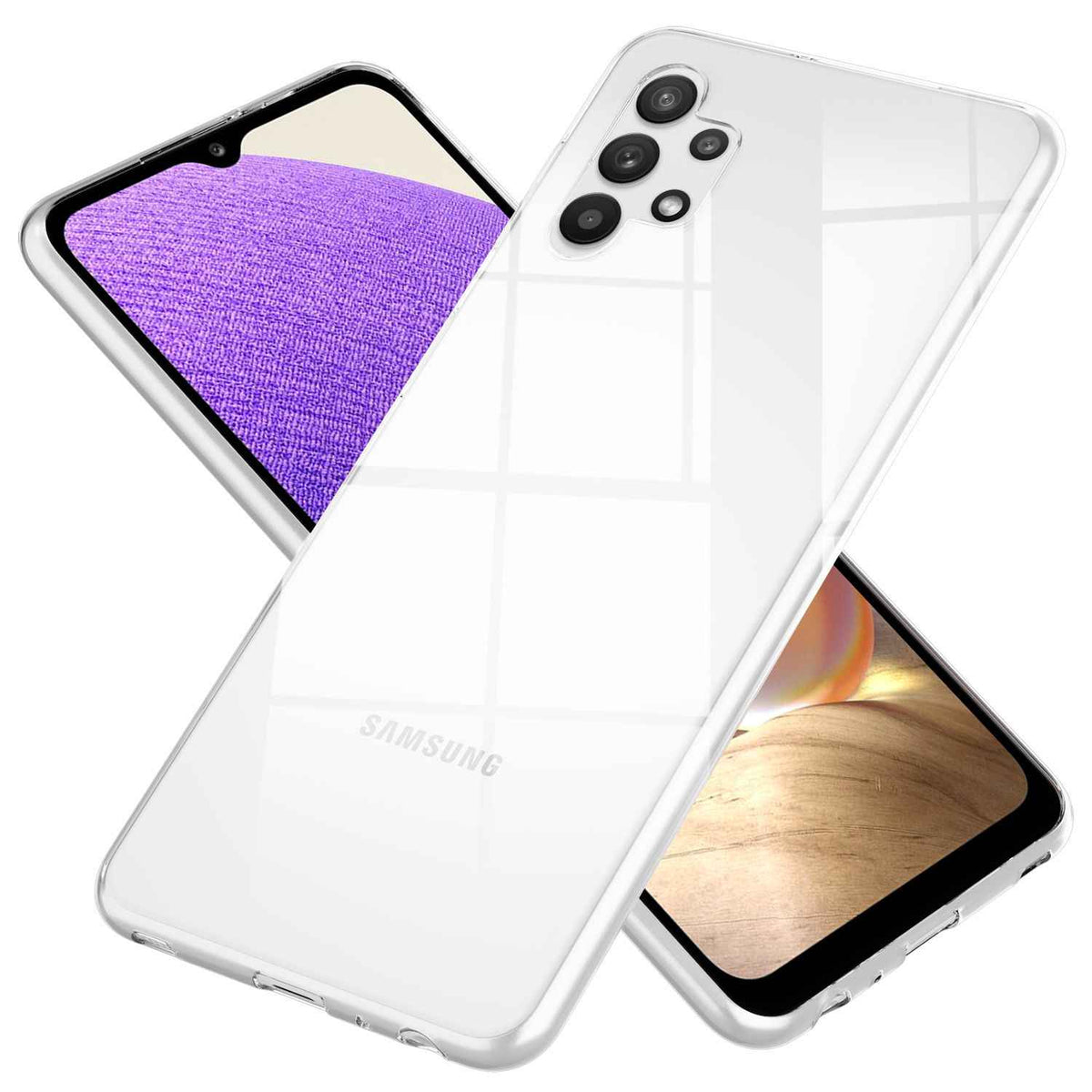 NALIA Handy Hülle für Samsung Galaxy A32 5G, Durchsichtig Cover Schutz Case Etui