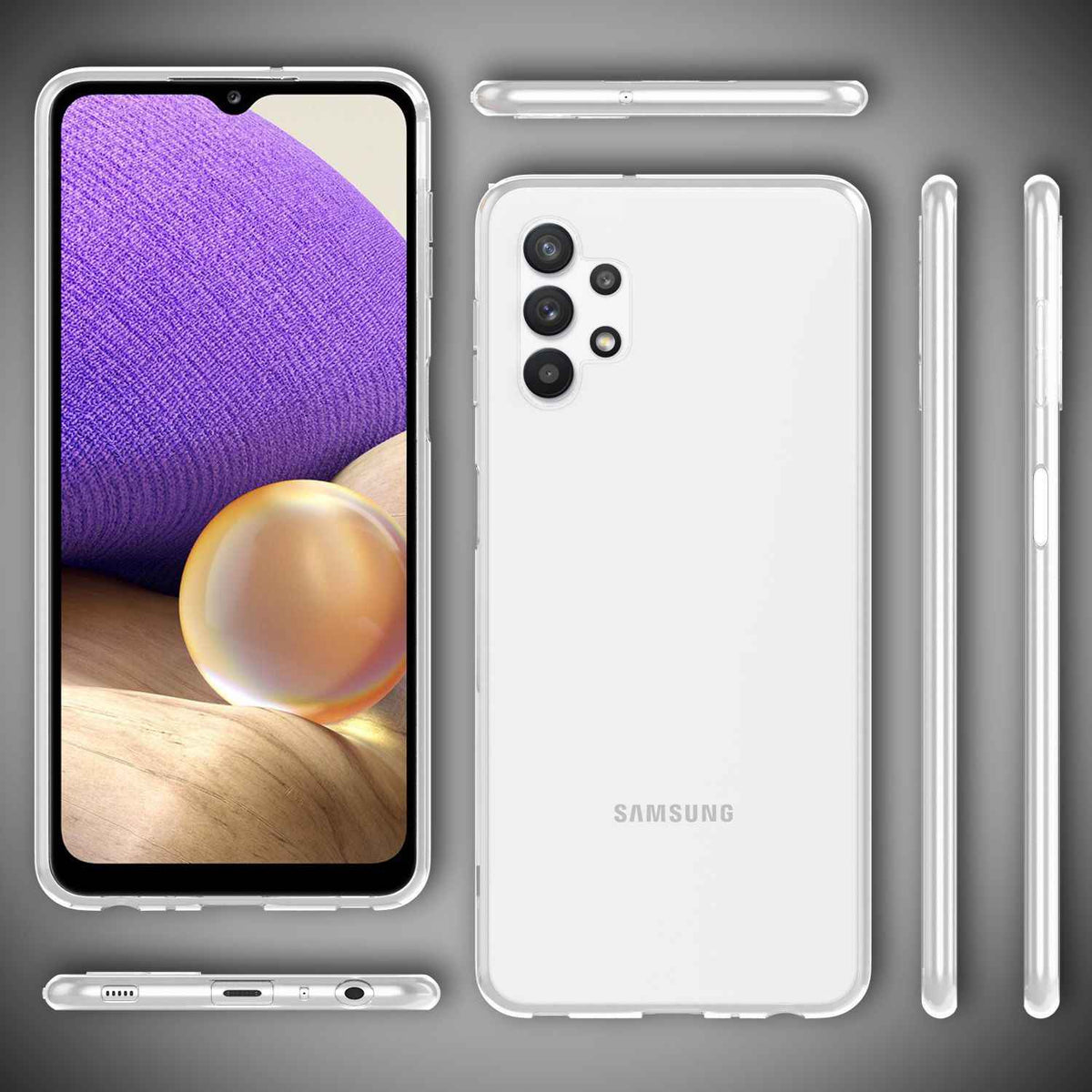 NALIA Handy Hülle für Samsung Galaxy A32 5G, Durchsichtig Cover Schutz Case Etui