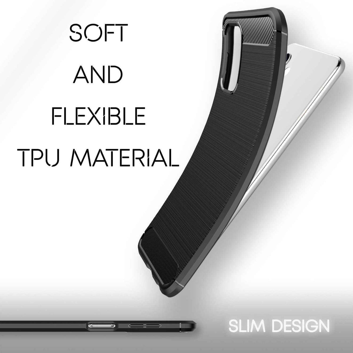 NALIA Design Handy Hülle für Samsung Galaxy A32 5G, Carbon Look Case Cover Bumper