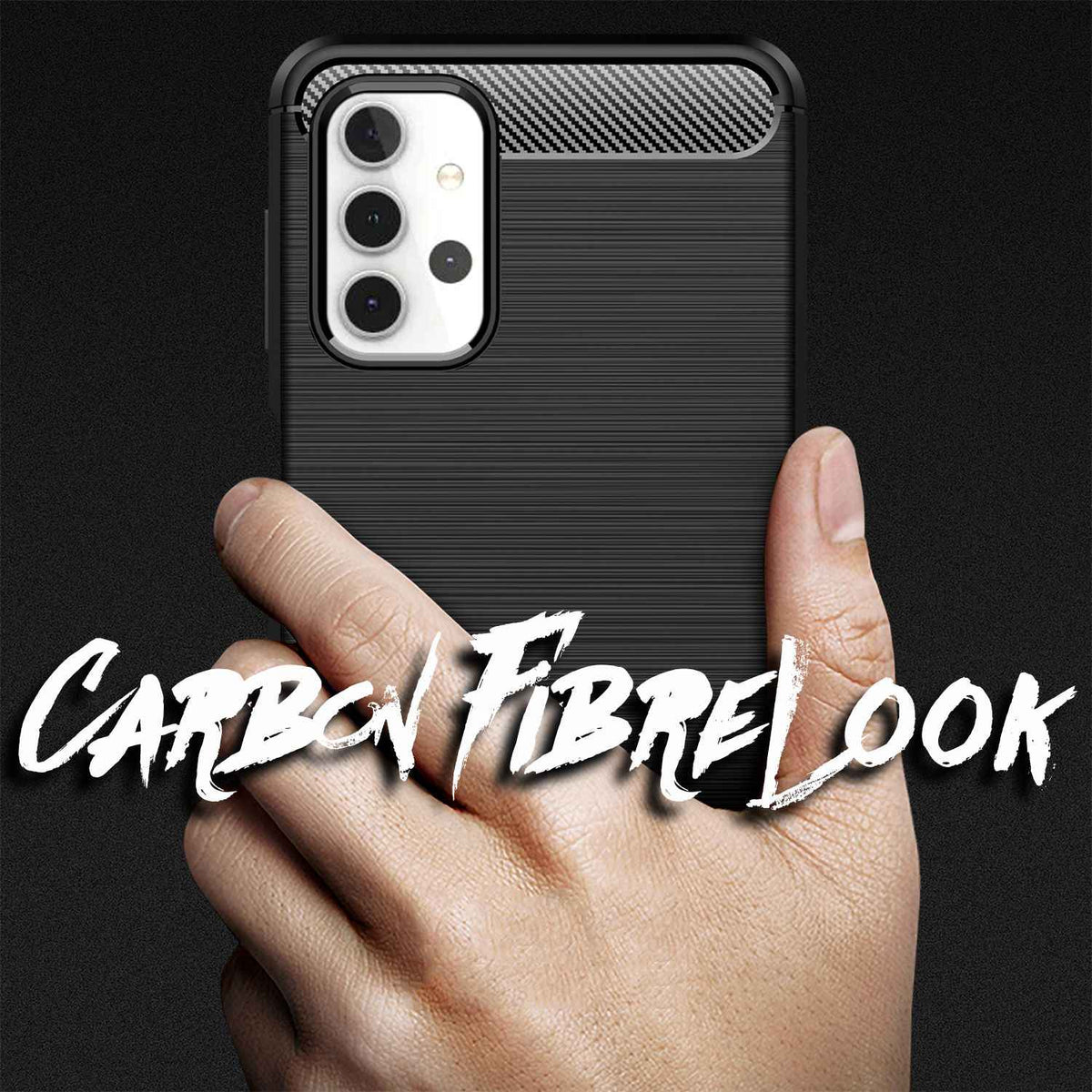 NALIA Design Handy Hülle für Samsung Galaxy A32 5G, Carbon Look Case Cover Bumper