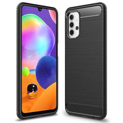 NALIA Design Handy Hülle für Samsung Galaxy A32 5G, Carbon Look Case Cover Bumper