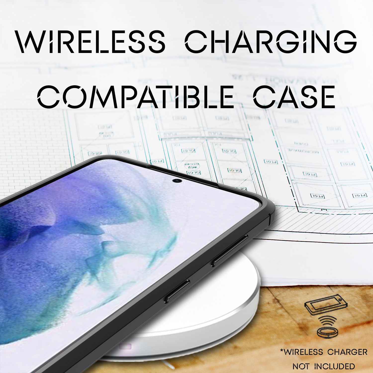 NALIA Design Handy Hülle für Samsung Galaxy S21, Leder Look Case Cover Slim Etui