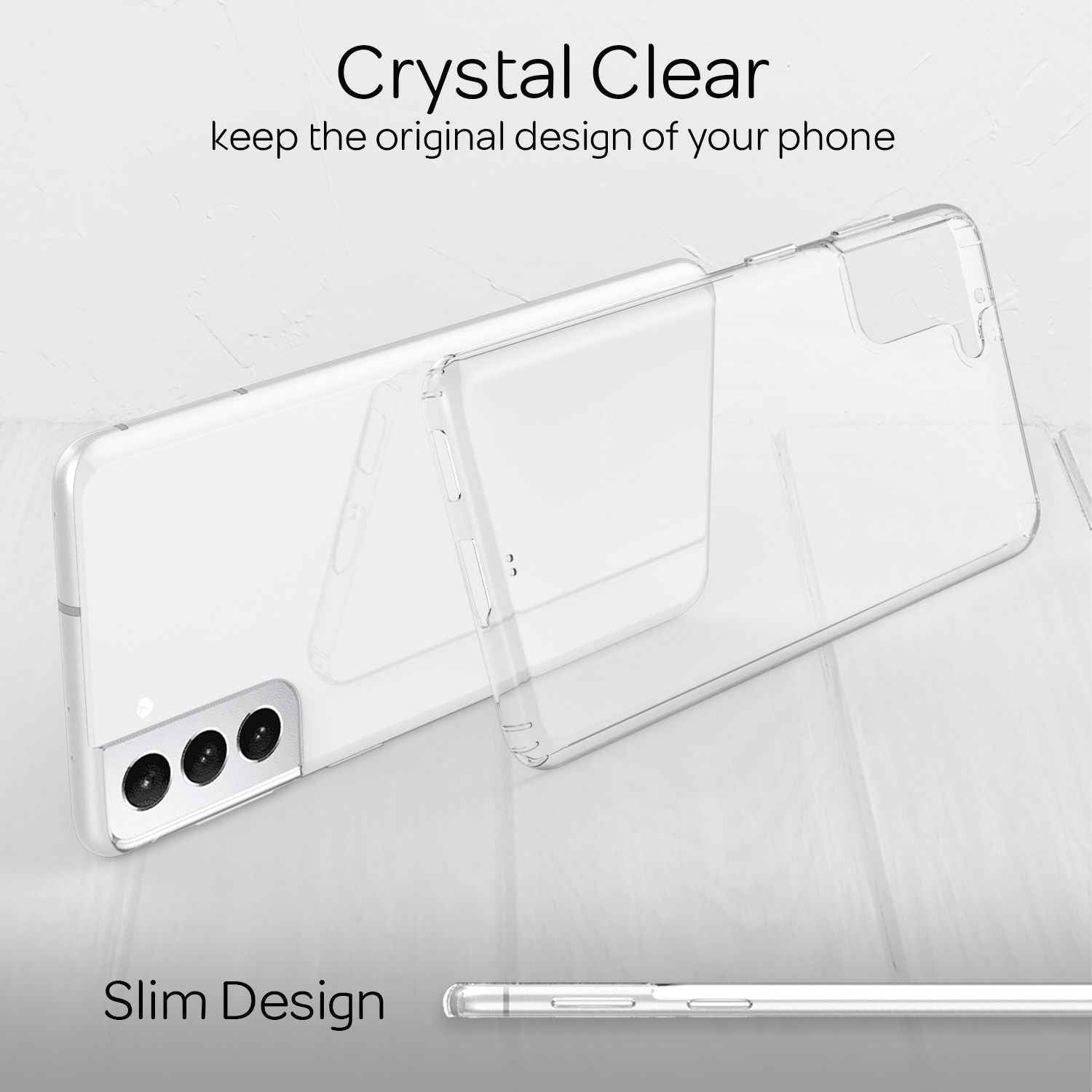 NALIA Klare Handy Schutz Hülle für Samsung Galaxy S21, Hard Case Cover Bumper