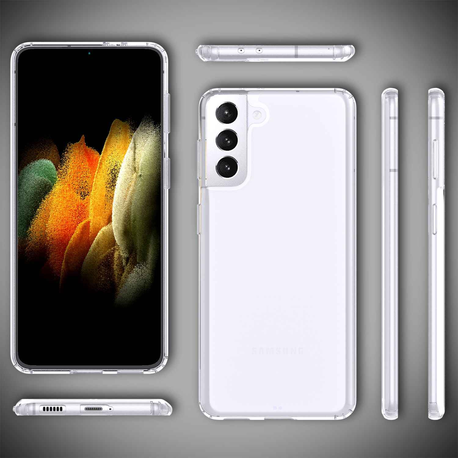 NALIA Klare Handy Schutz Hülle für Samsung Galaxy S21 Plus, Hard Case Cover Etui