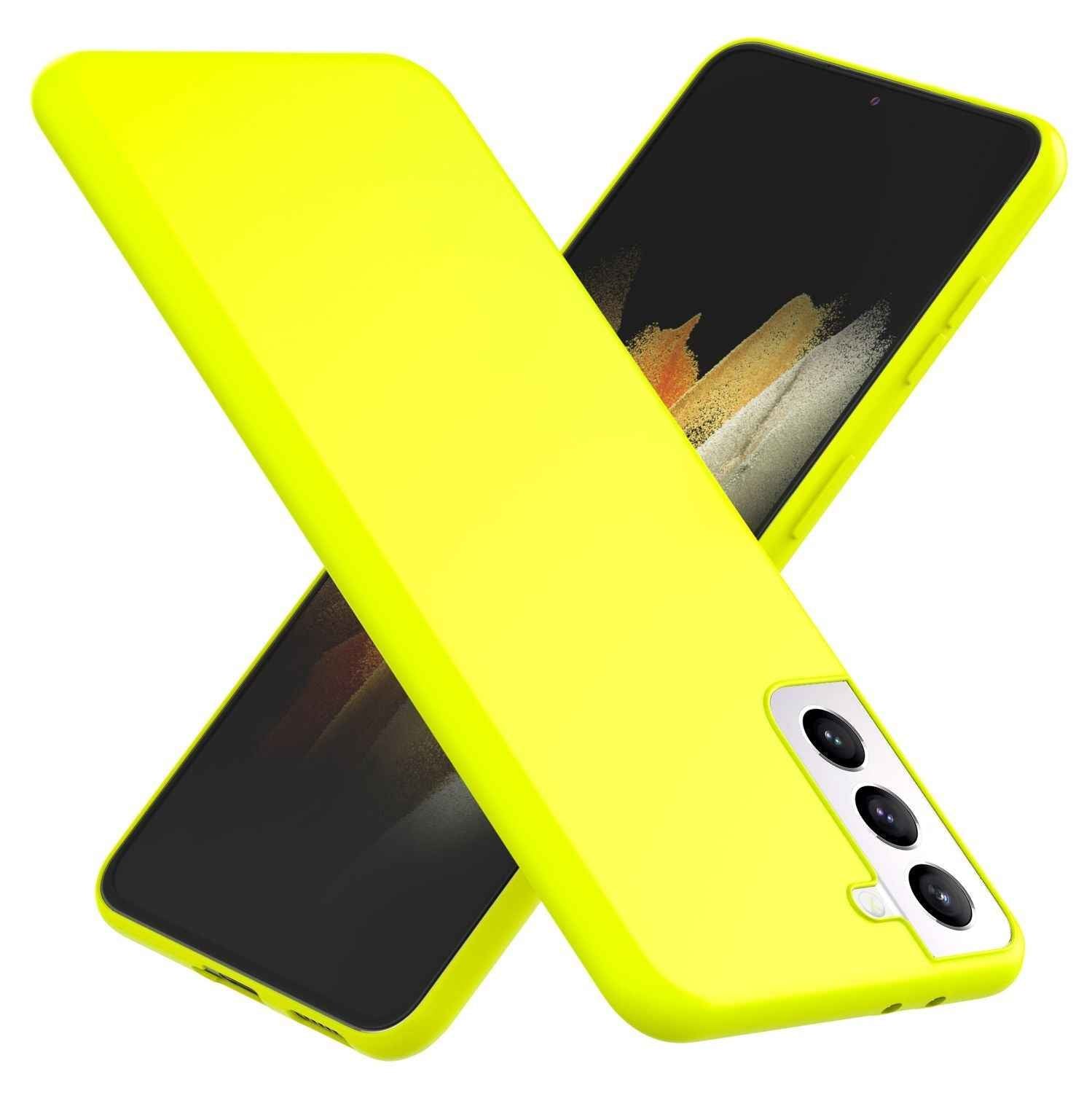 NALIA Neon Handy Hülle für Samsung Galaxy S21, Silikon Case Cover Bumper Etui