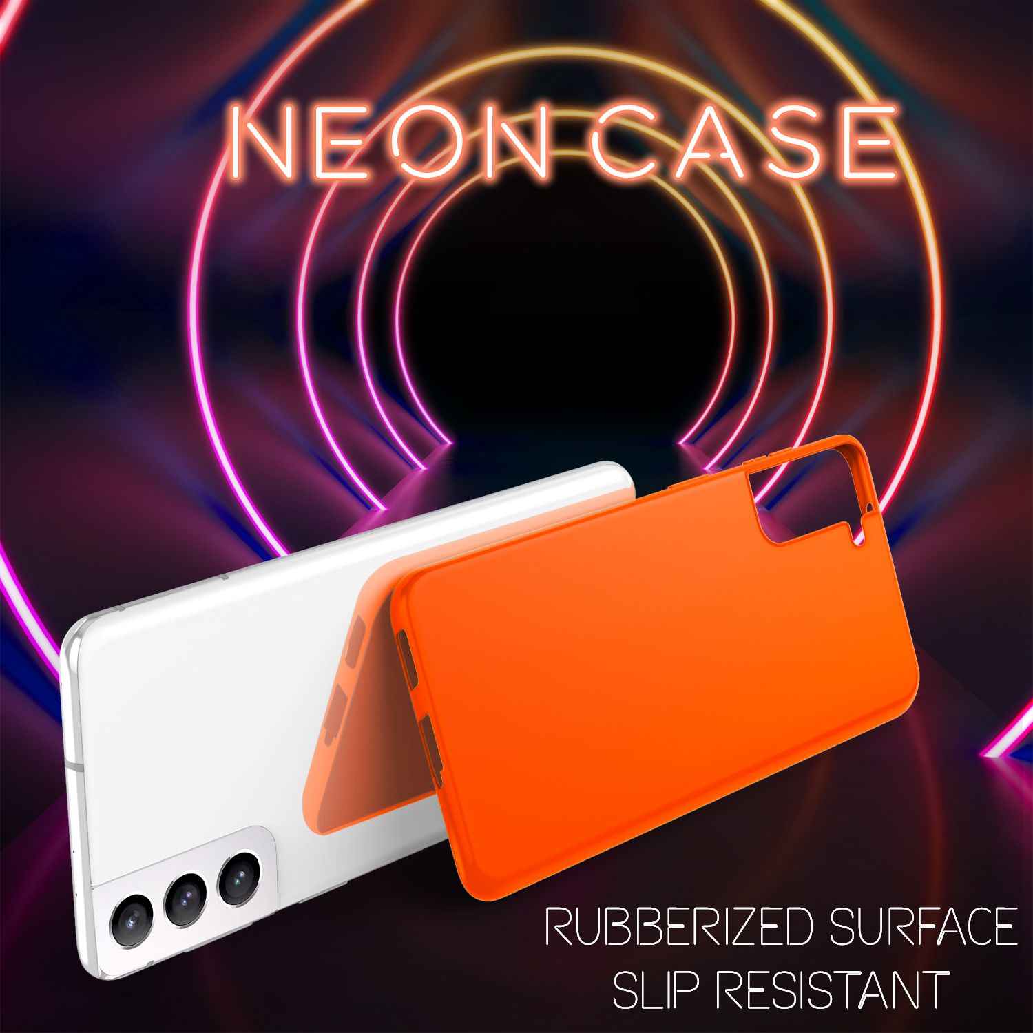 NALIA Neon Handy Hülle für Samsung Galaxy S21, Silikon Case Cover Bumper Etui