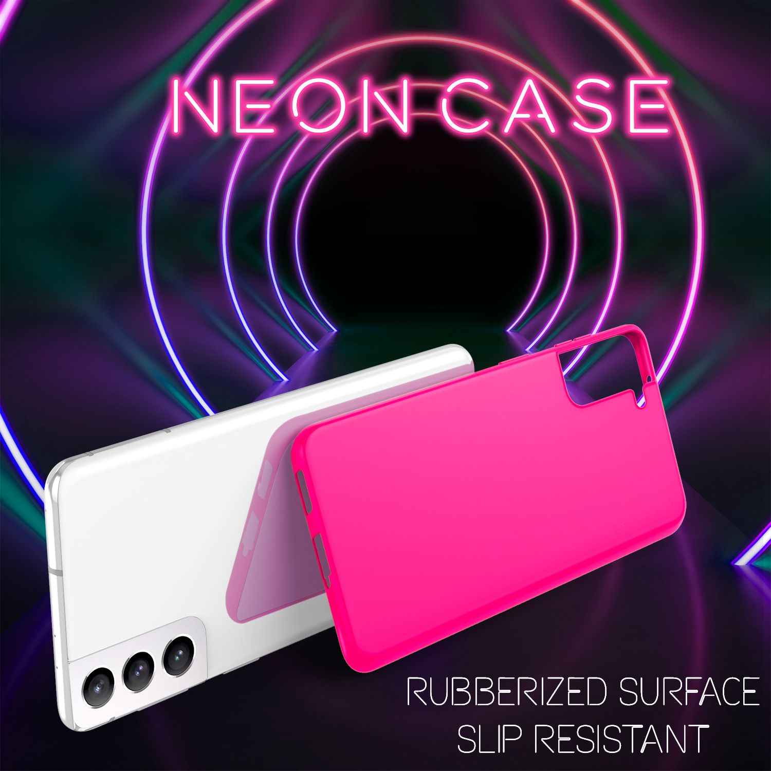 NALIA Neon Handy Hülle für Samsung Galaxy S21, Silikon Case Cover Bumper Etui