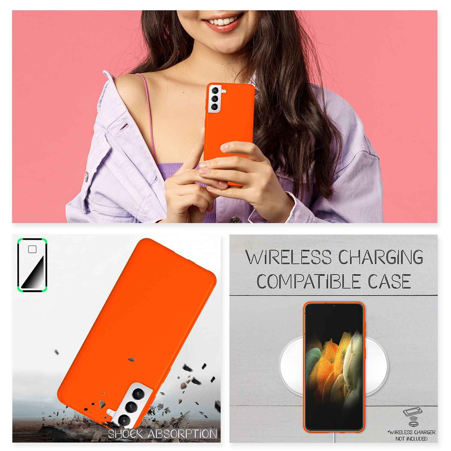 NALIA Neon Handy Hülle für Samsung Galaxy S21, Silikon Case Cover Bumper Etui