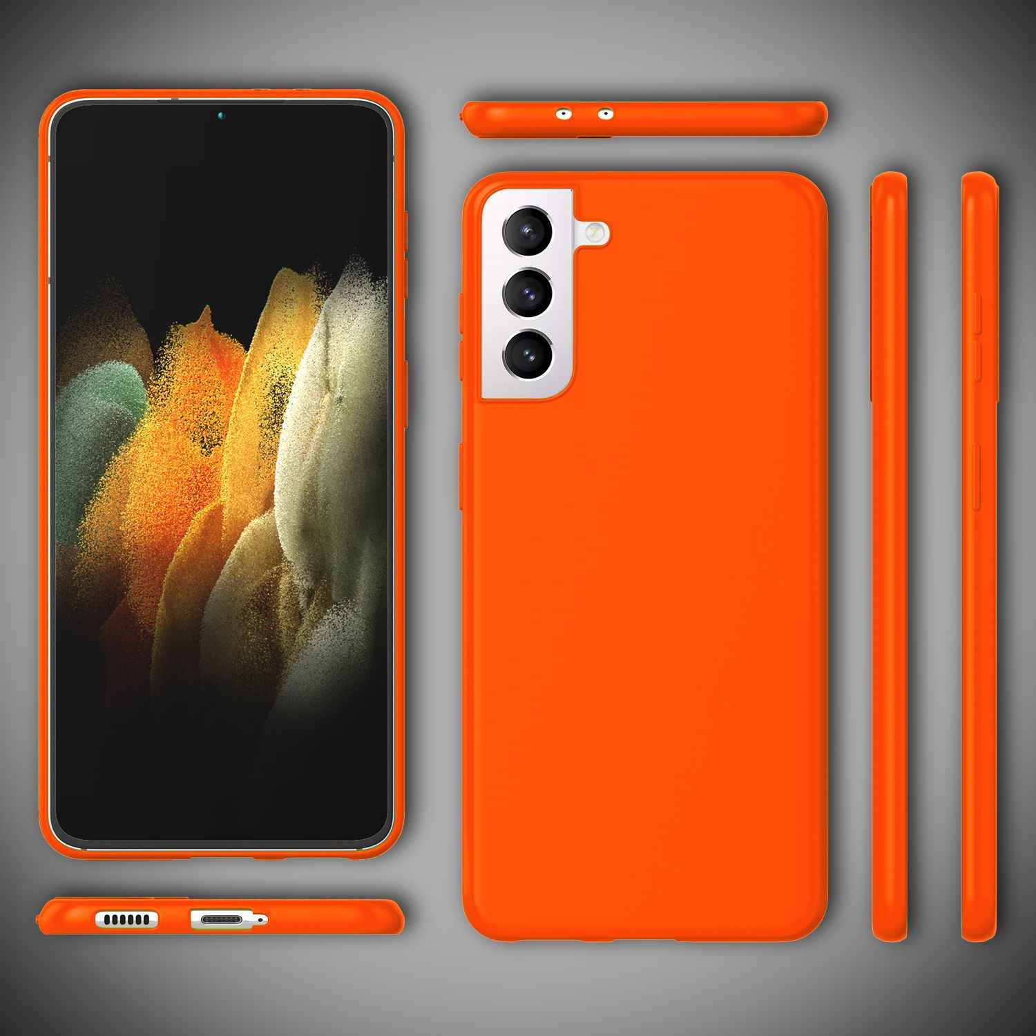 NALIA Neon Handy Hülle für Samsung Galaxy S21, Silikon Case Cover Bumper Etui