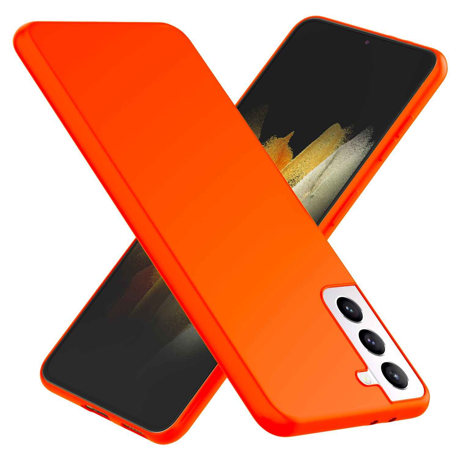 NALIA Neon Handy Hülle für Samsung Galaxy S21 Plus, Silikon Case Cover Bumper