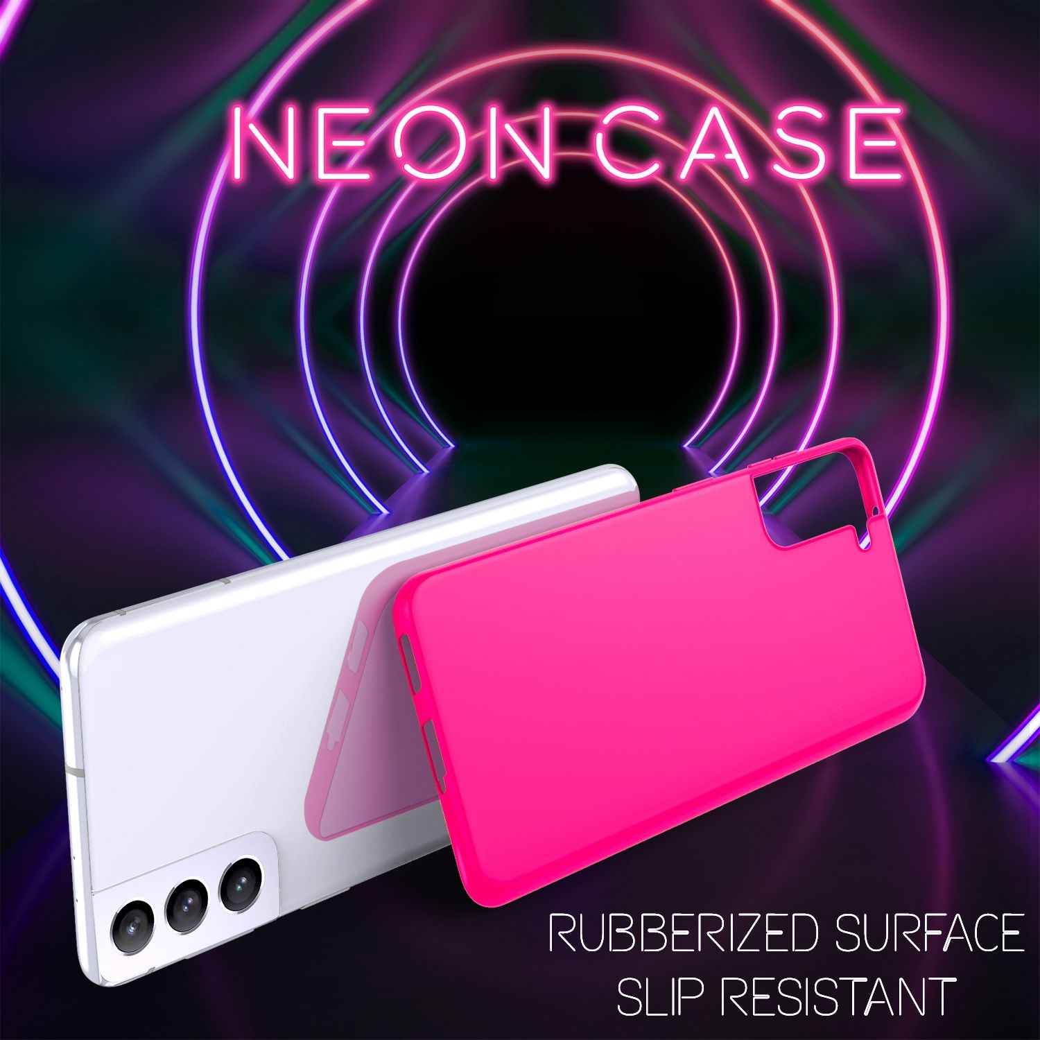 NALIA Neon Handy Hülle für Samsung Galaxy S21 Plus, Silikon Case Cover Bumper