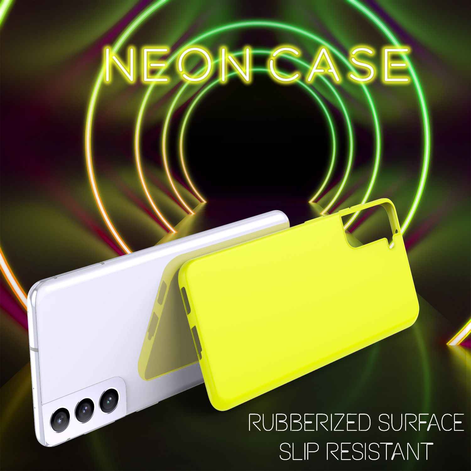 NALIA Neon Handy Hülle für Samsung Galaxy S21 Plus, Silikon Case Cover Bumper