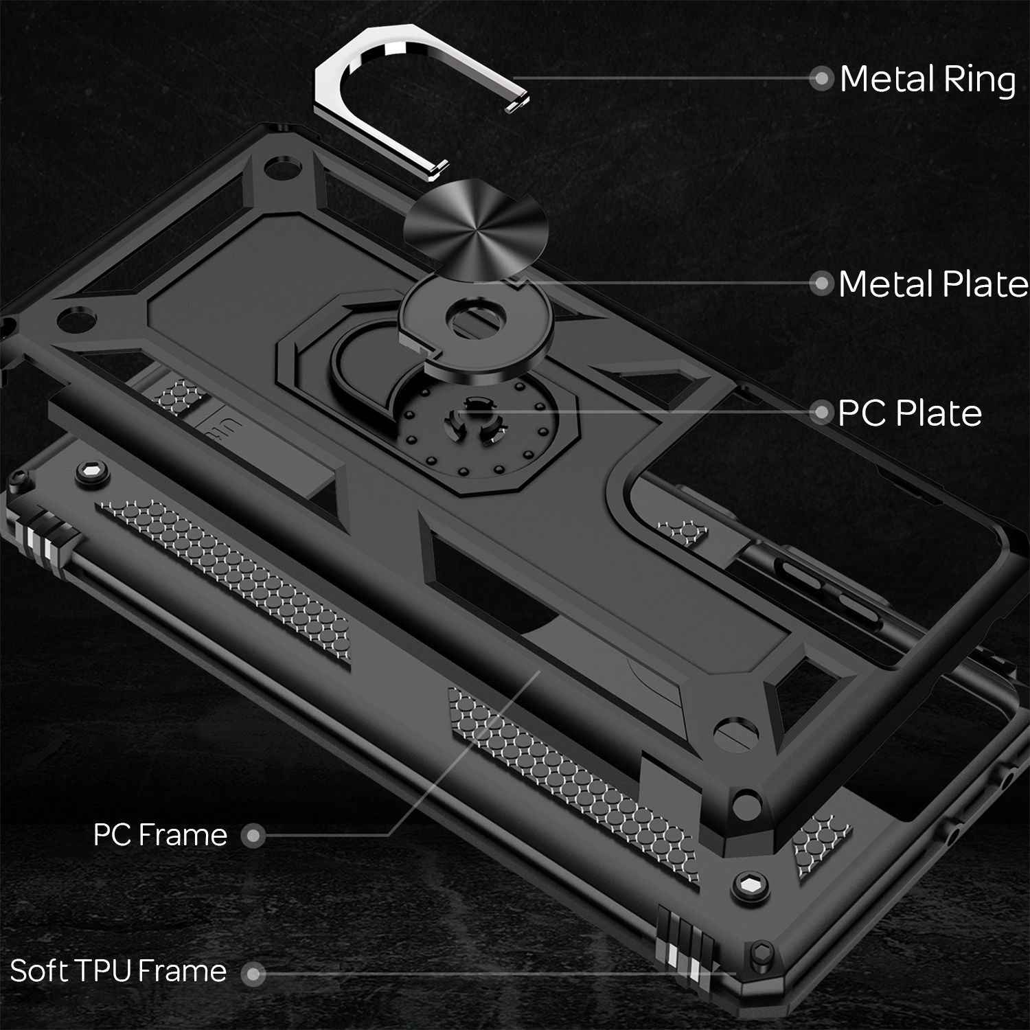 NALIA Ring Handy Hülle für Samsung Galaxy S21 Ultra, Schutz Tasche Cover Case