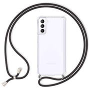 NALIA Klare Handy Hülle mit Kette für Samsung Galaxy S21 Plus, Band Case Cover