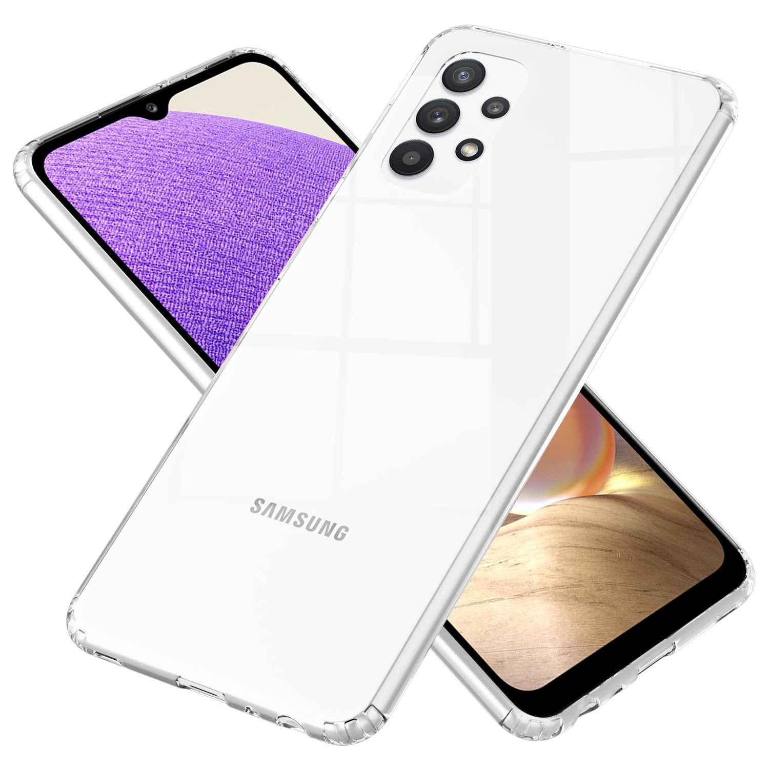 NALIA Klare Handy Hülle für Samsung Galaxy A32 5G, Transparent Hard Back Cover