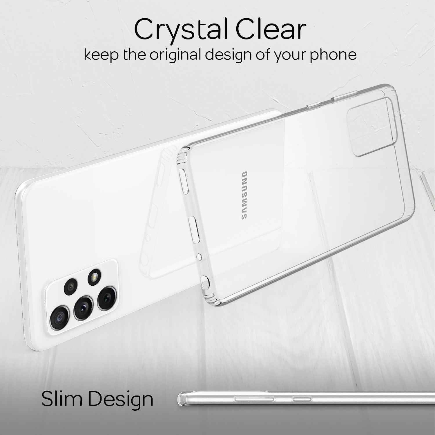 NALIA Schutzhülle für Samsung Galaxy A72, Transparente Handy Hülle Case Cover