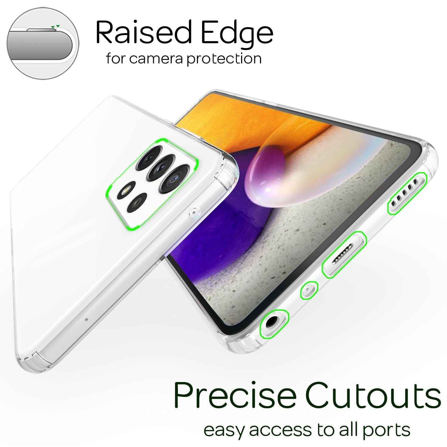 NALIA Schutzhülle für Samsung Galaxy A72, Transparente Handy Hülle Case Cover