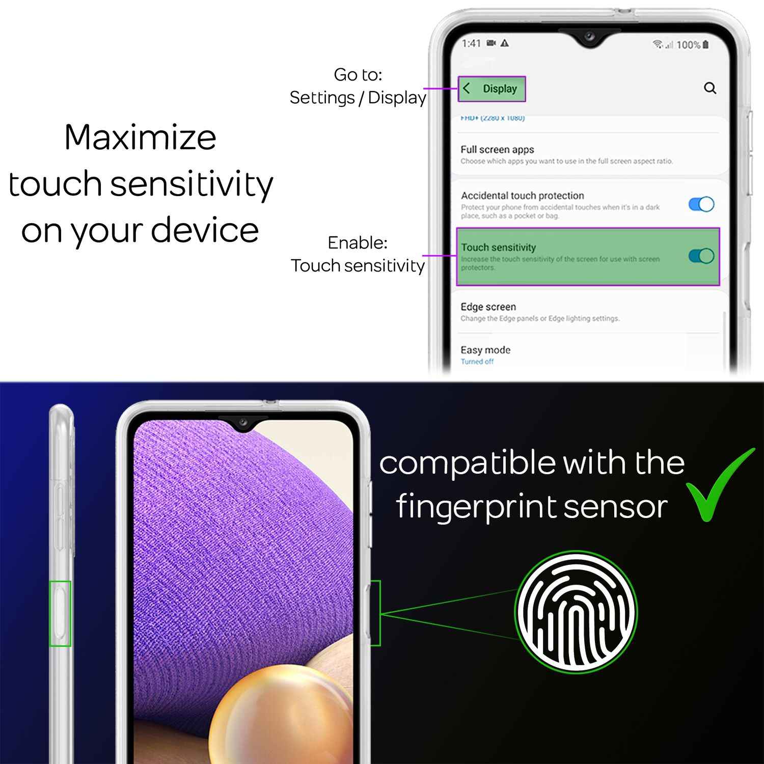 NALIA 360 Grad Handy Hülle für Samsung Galaxy A32 5G, Transparente Schutz Cover