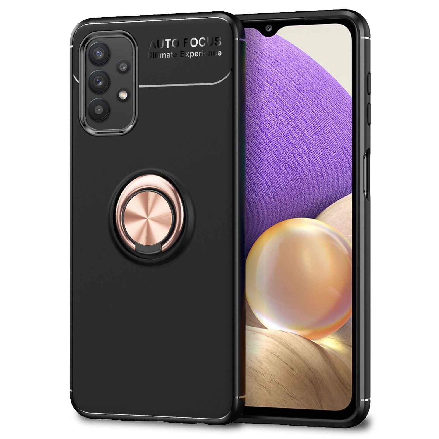 NALIA Ring Handy Hülle für Samsung Galaxy A32 5G, Silikon Cover 360 Grad Halter