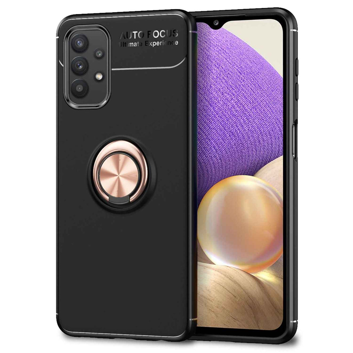 NALIA Ring Handy Hülle für Samsung Galaxy A32 5G, Silikon Cover 360 Grad Halter