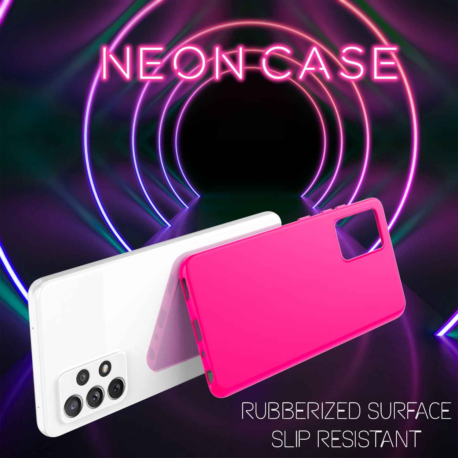 NALIA Neon Handy Hülle für Samsung Galaxy A72, Silikon Soft Case Phone Cover