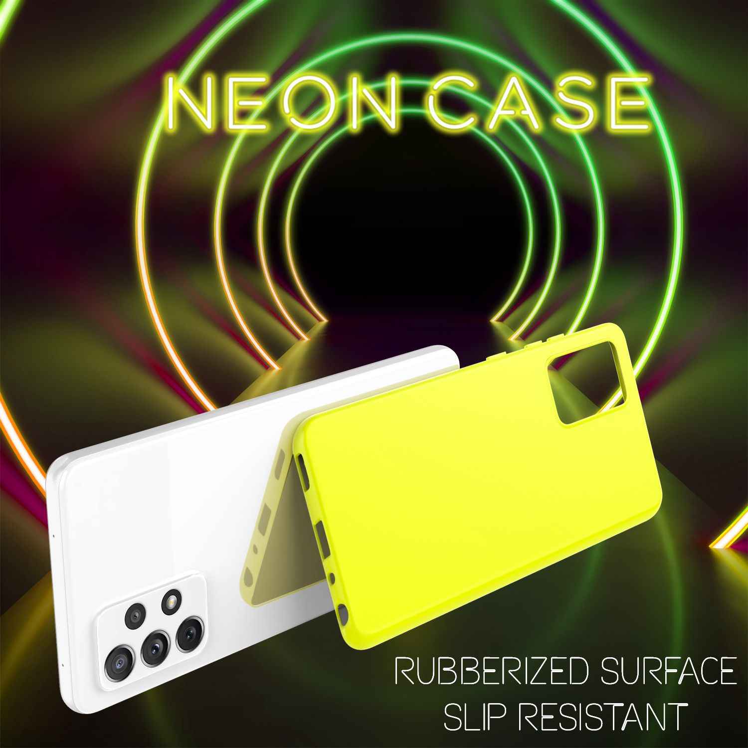NALIA Neon Handy Hülle für Samsung Galaxy A72, Silikon Soft Case Phone Cover