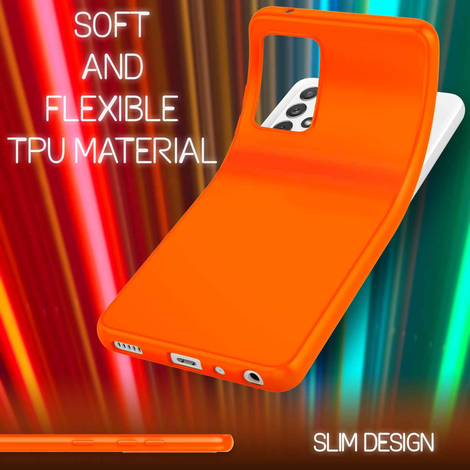 NALIA Neon Handy Hülle für Samsung Galaxy A72, Silikon Soft Case Phone Cover