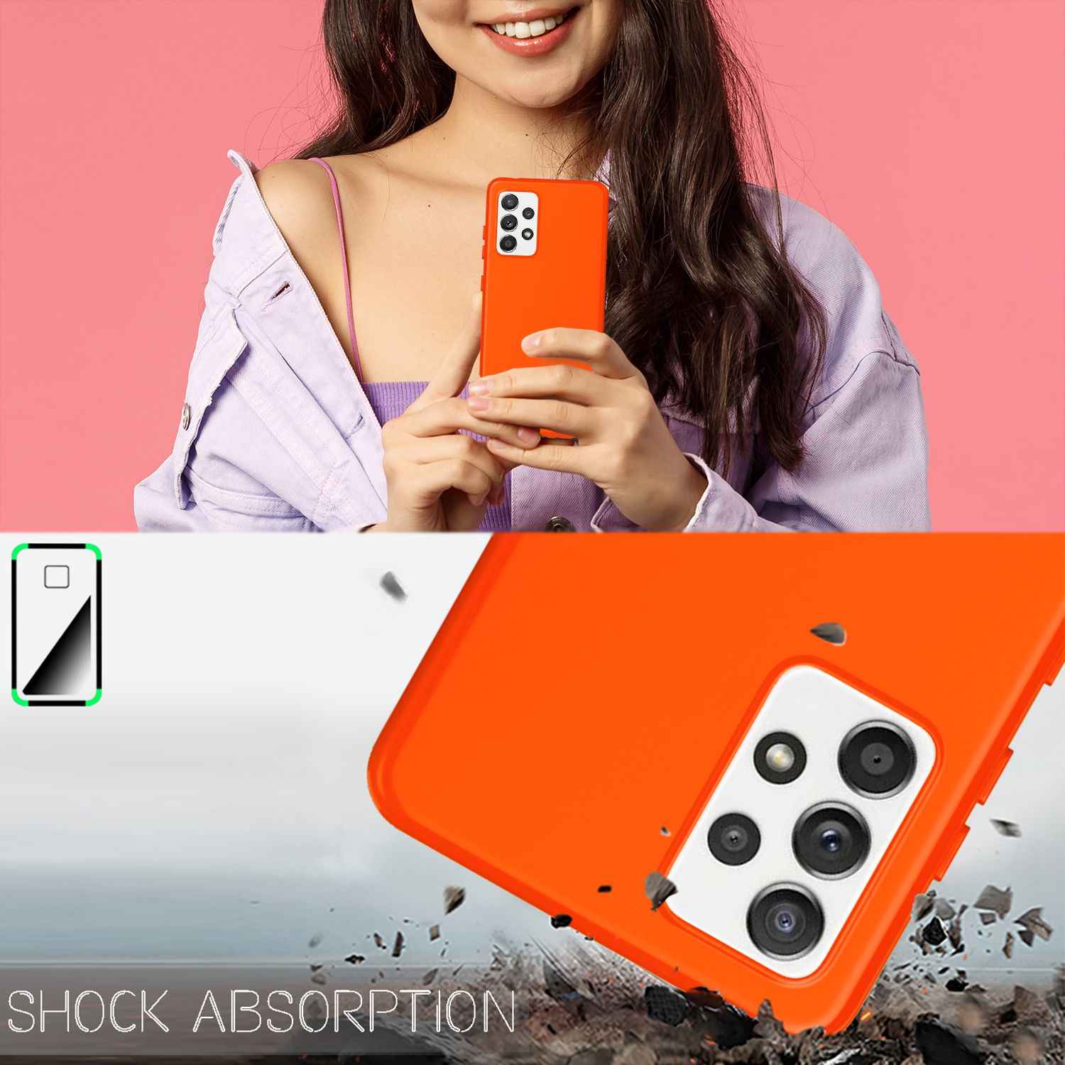 NALIA Neon Handy Hülle für Samsung Galaxy A72, Silikon Soft Case Phone Cover